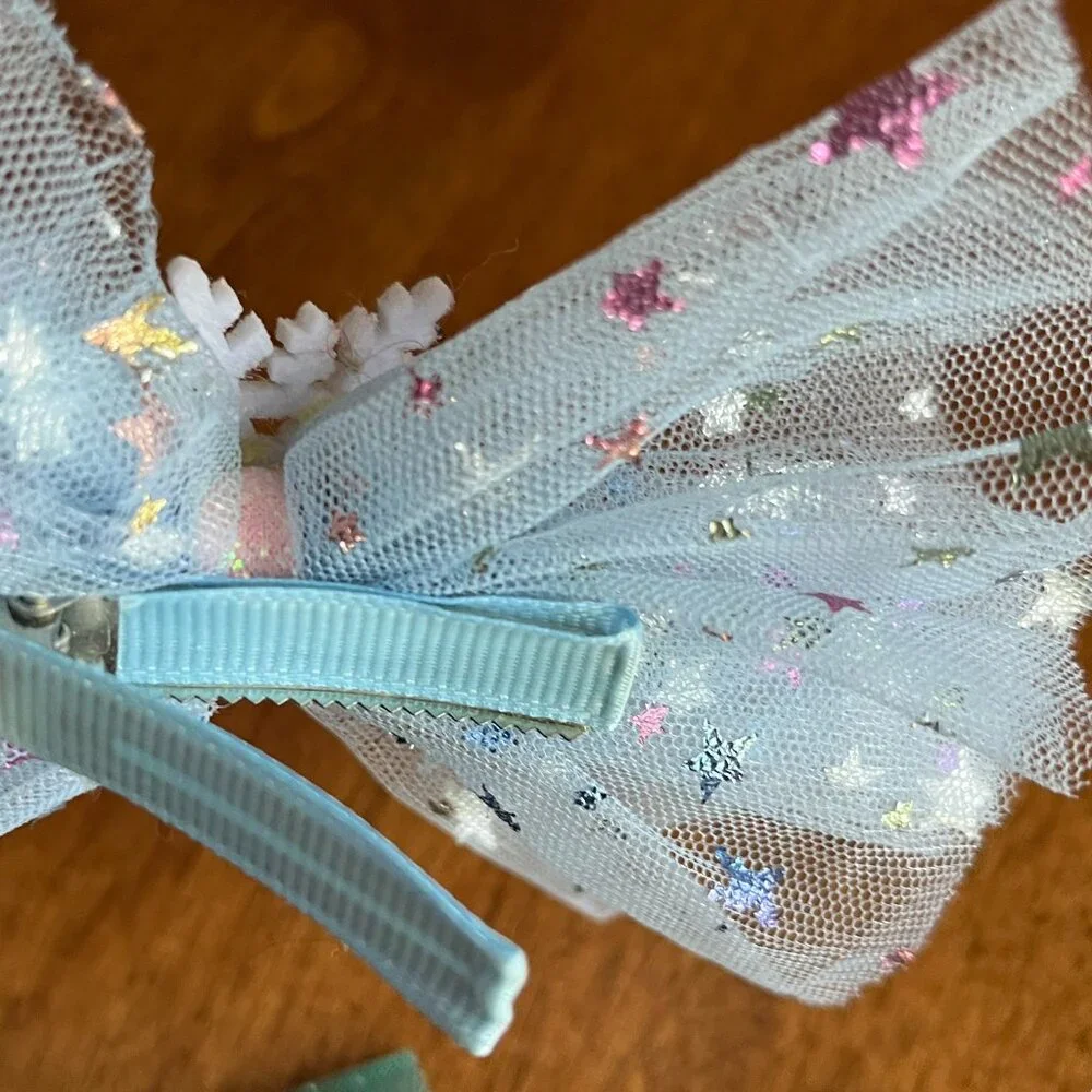 Snowflake sparkle hair clips